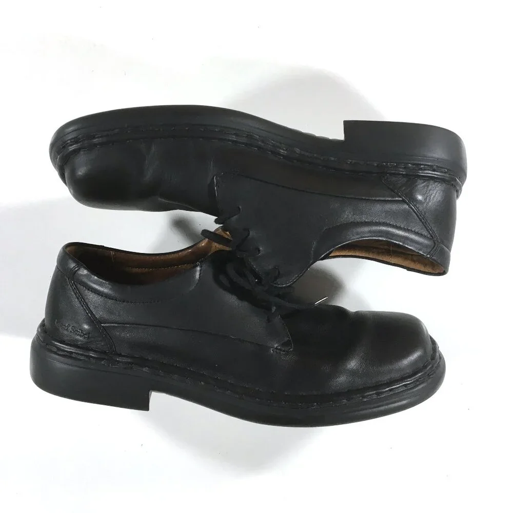 Josef Seibel Black Leather Lace-Up Derby